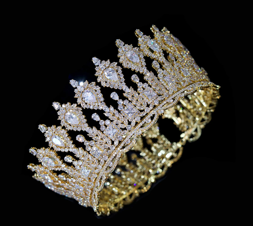 Silver or Gold Plated CZ Wedding and Quince Tiara Crown display picture 3