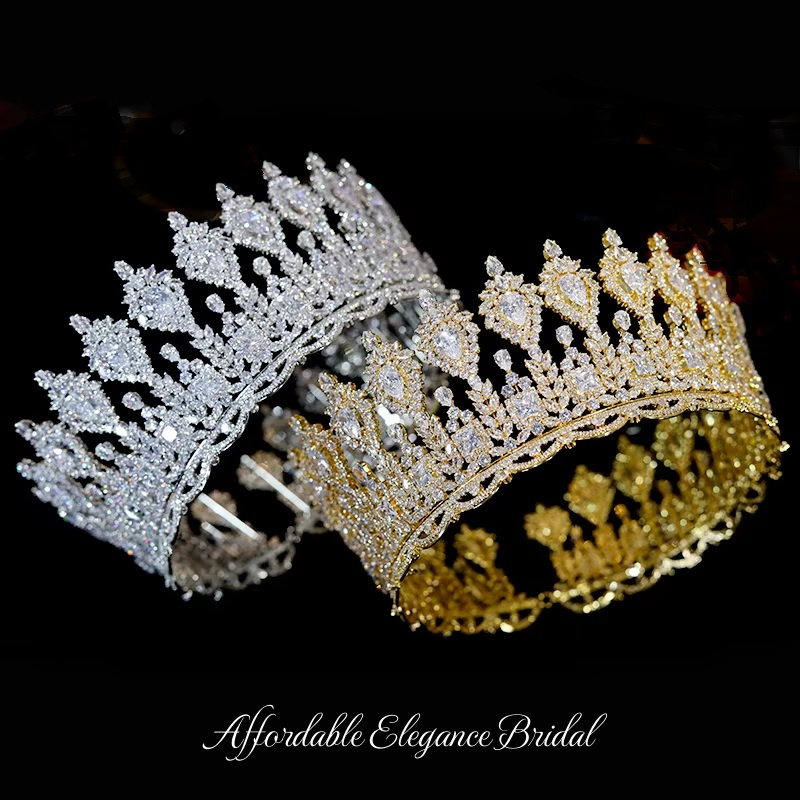 Elegant Gold and Silver Pageant Quinceanera Tiara 4 main image 3
