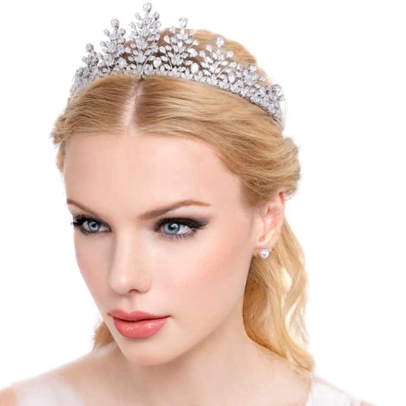 ENCHANTED Bridal Crystal Headpiece Silver Wedding Tiara 