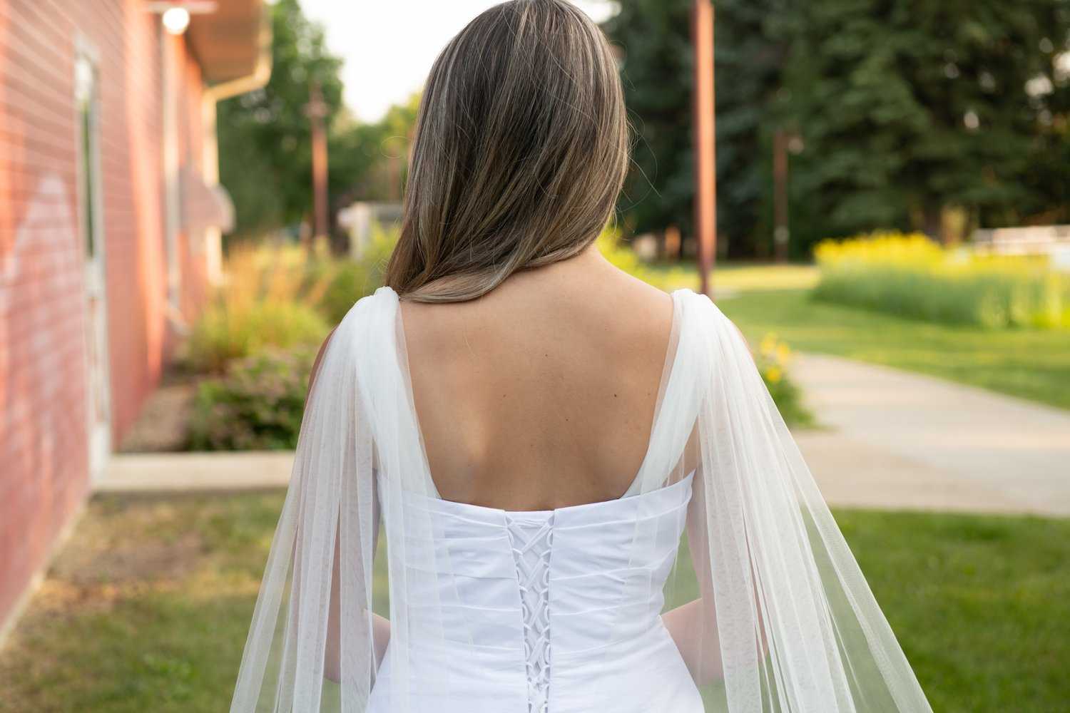 Wedding Veil Cape with Scallop Lace Edge CF283