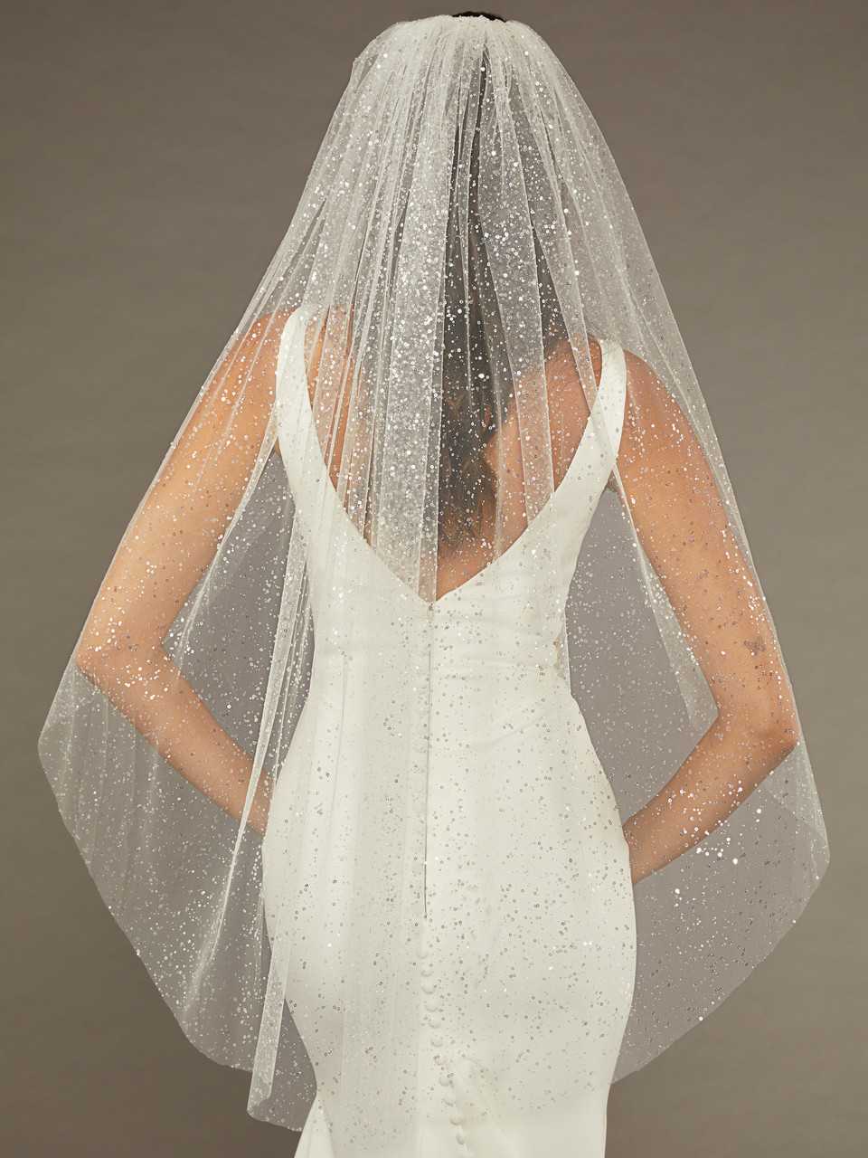White Glitter Bride Wedding Veil – Papiro
