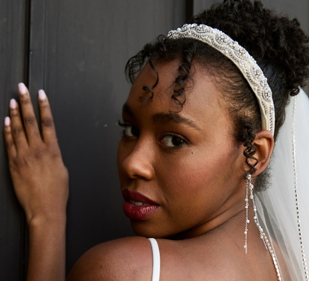 EnVogue Pearl Bridal Headpiece Ivory Pearl and Rhinestone Bridal Headband Envogue HB2511 main image 2