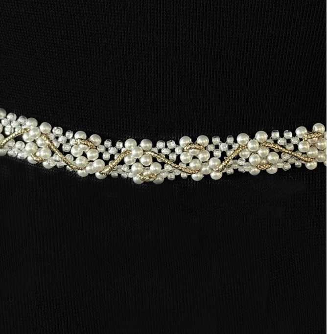 Elegant Gold and Pearl belt Sash - Elegant Crystal and Pearl Bridal Belt Sash in Gold  main image 2