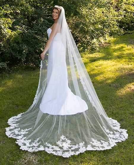 【新品】2way scallop cool veil cut and sew Scallop Lace Royal Cathedral Wedding Veil CF932
