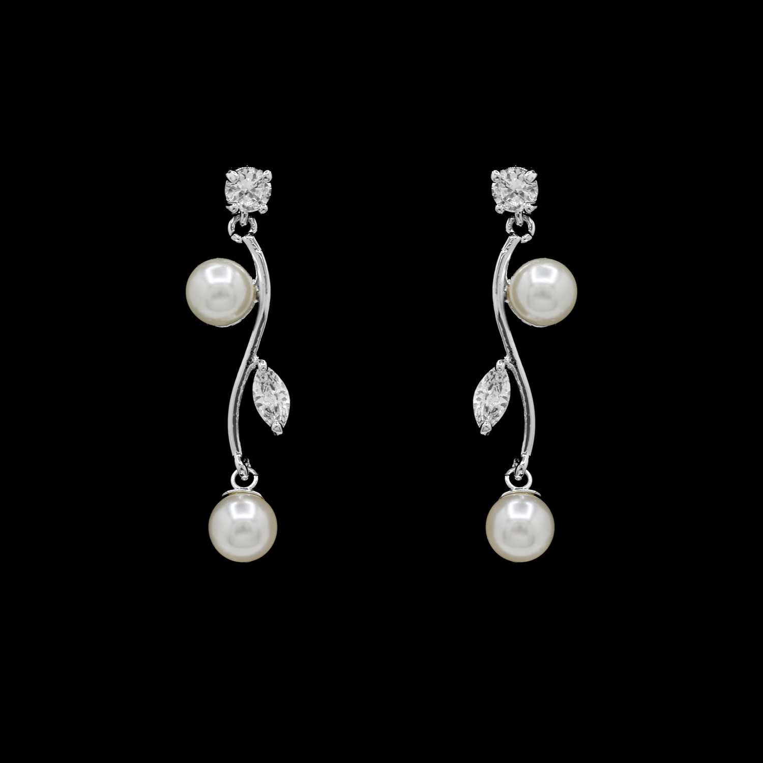 Pearl and Crystal Wedding Tiara with Jewelry Set