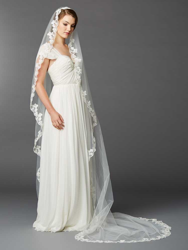 Lucky Collections 44” Mantilla Bridal Veil, NEW w/tags Mantilla Wedding Veil,classic Church Bridal Veil,dramatic  main image 4