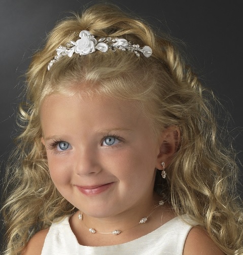 flower girl hairstyles with tiara