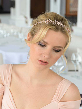 Rose Gold Crystal Vine Bridal Headpiece 1402RG display picture 3