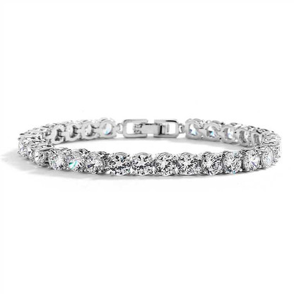 Petite Silver Plated CZ Wedding and Prom Tennis Bracelet