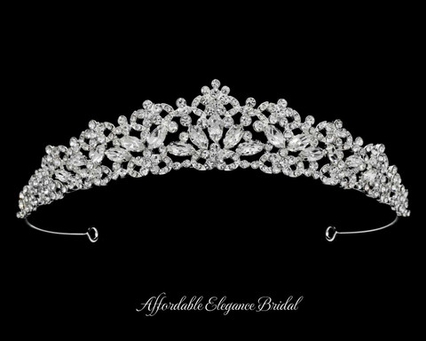Rhinestone Flower Bridal Tiara main image 1