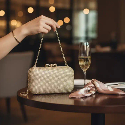 Gold-Crystal-Wedding-Clutch-  display picture 1