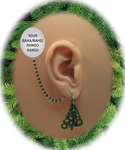 Christmas Tree - Green with Red Crystals