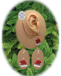 Santa Hats "Naughty" & "Nice" with Silver Trim