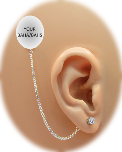 CZ Stud Earring (5 mm) - Clear - Sterling Silver Chain