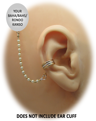 Swarovski Pearl & Gold Bead HearClip Chain