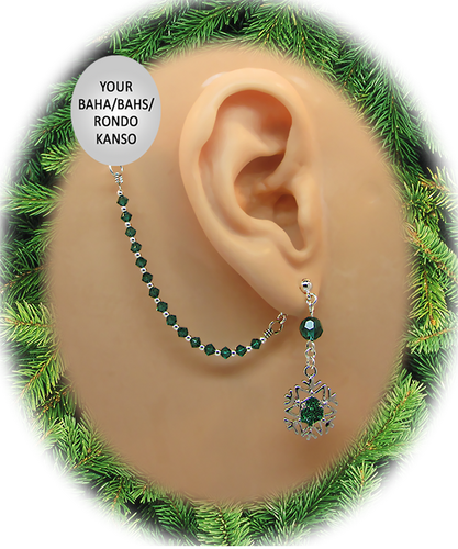 Glitter Snowflake with Emerald Swarovski Crystal