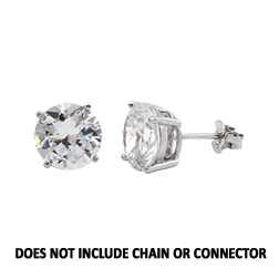 CZ Stud Earring (5 mm) - Clear - Sterling Silver