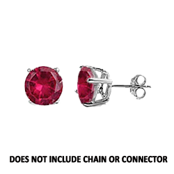 CZ Stud Earring (5 mm) - Ruby - Sterling Silver