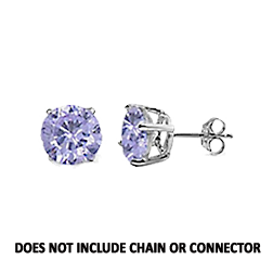CZ Stud Earring (5 mm) - Tanzanite - Sterling Silver