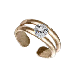 "2 Band w/CZ" Ear Cuff - 12K Gold Fill