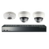 Samsung SRK-3030S 3-Camera Dome IP Security Camera System - 1x 360-degree Fisheye Camera, 2x 2MP Full HD Camera, 4-Channel NVR Kit - 1