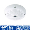 Mobotix MX-Q25M-Sec-D25 5MP Hemispheric Dome IP Security Camera - L25 Lens, Day Sensor, 1/2.5" CMOS, Weatherproof, Vandal Proof