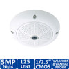 Mobotix MX-Q25M-Sec-Night-N25 5MP Hemispheric Dome IP Security Camera - L25 Lens, Night Sensor, 1/2.5" CMOS, Weatherproof, Vandal Proof