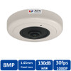 ACTi B59A 8MP Indoor Hemispheric Fisheye Dome IP Security Camera - 1.65mm Fixed Lens, Extreme WDR (130 dB)