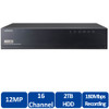 Samsung XRN-1610-4TB 16 Channel 4K Network Video Recorder - H.265, H.264, MJPEG, Max. 8HDD, HDMI / VGA local monitor