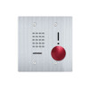 Aiphone IS-SSR-2G Audio Door Station, 2-Gang with Red Mushroom Button, Flush Mount Stainless Steel