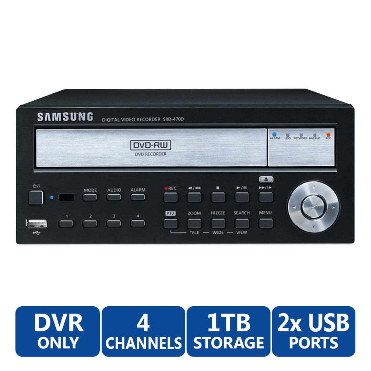 Nu Chemicaliën meester Samsung Hanwha SRD-470D-1TB 4 Channel DVR, 1 TB HDD