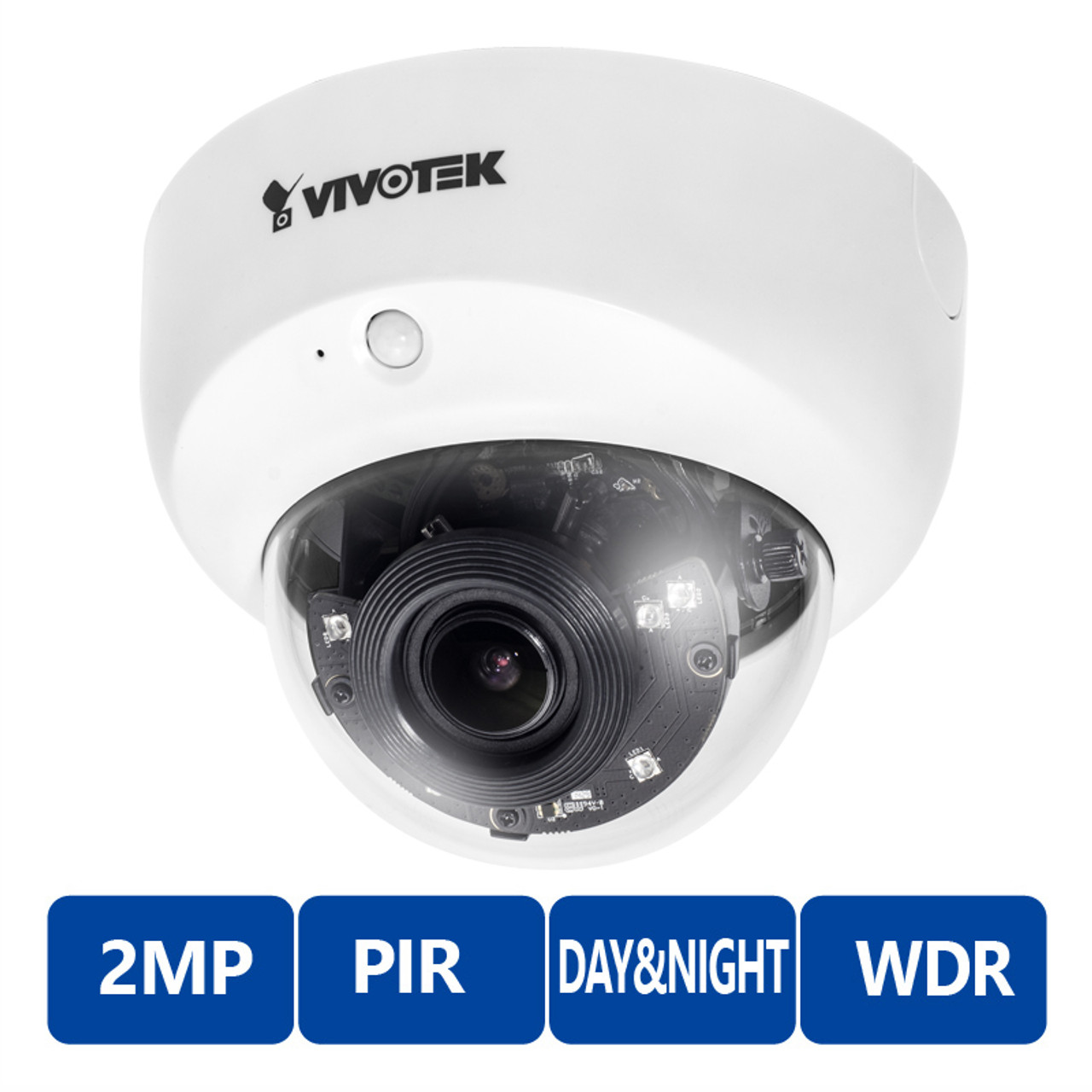 Vivotek FD8167-T 2MP IR Indoor Dome IP Security Camera, Remote Focus,  2.8-12mm Lens, PIR Sensor