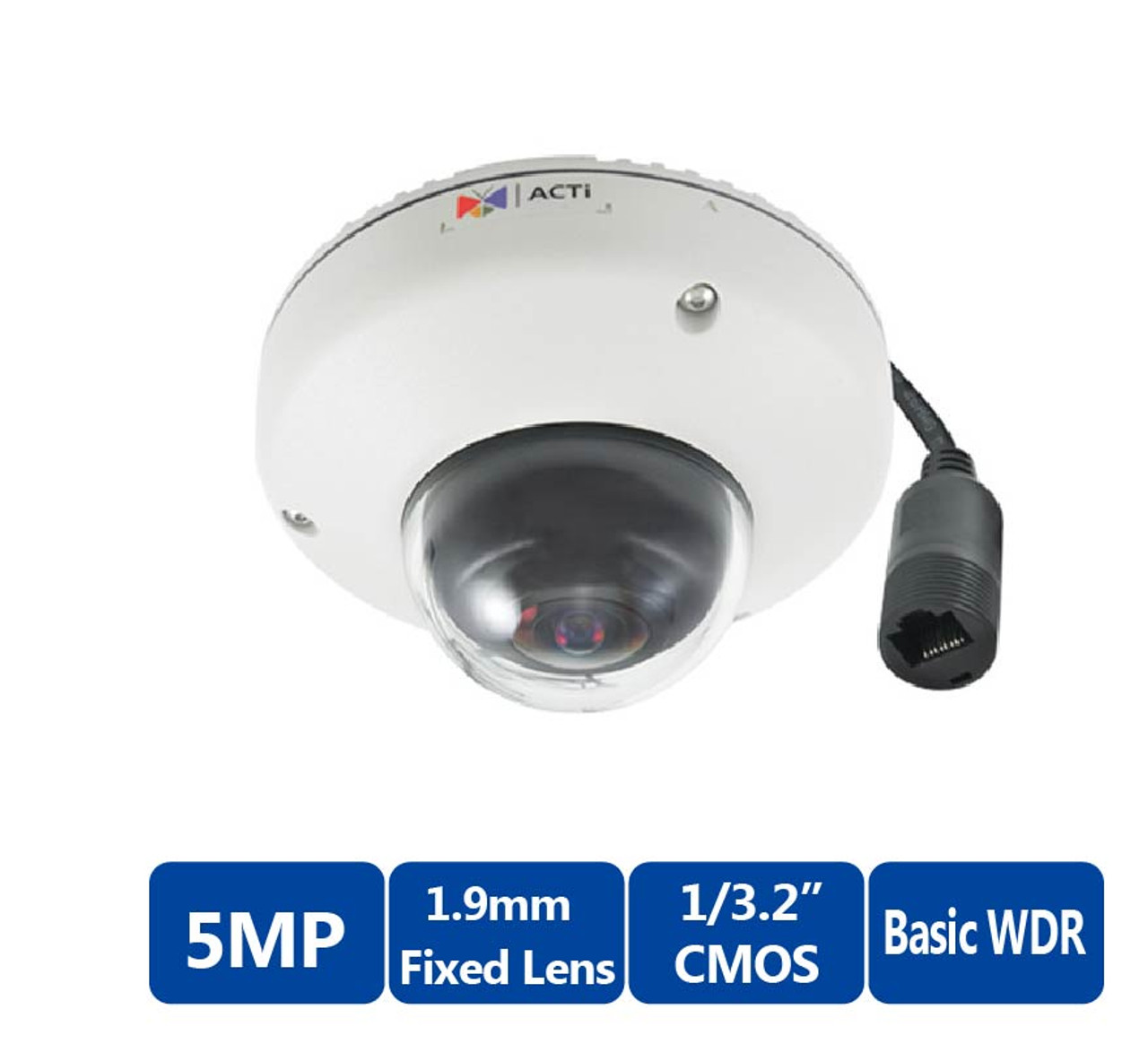 ACTi E921 Outdoor Mini Fisheye IP Security Camera - 5MP