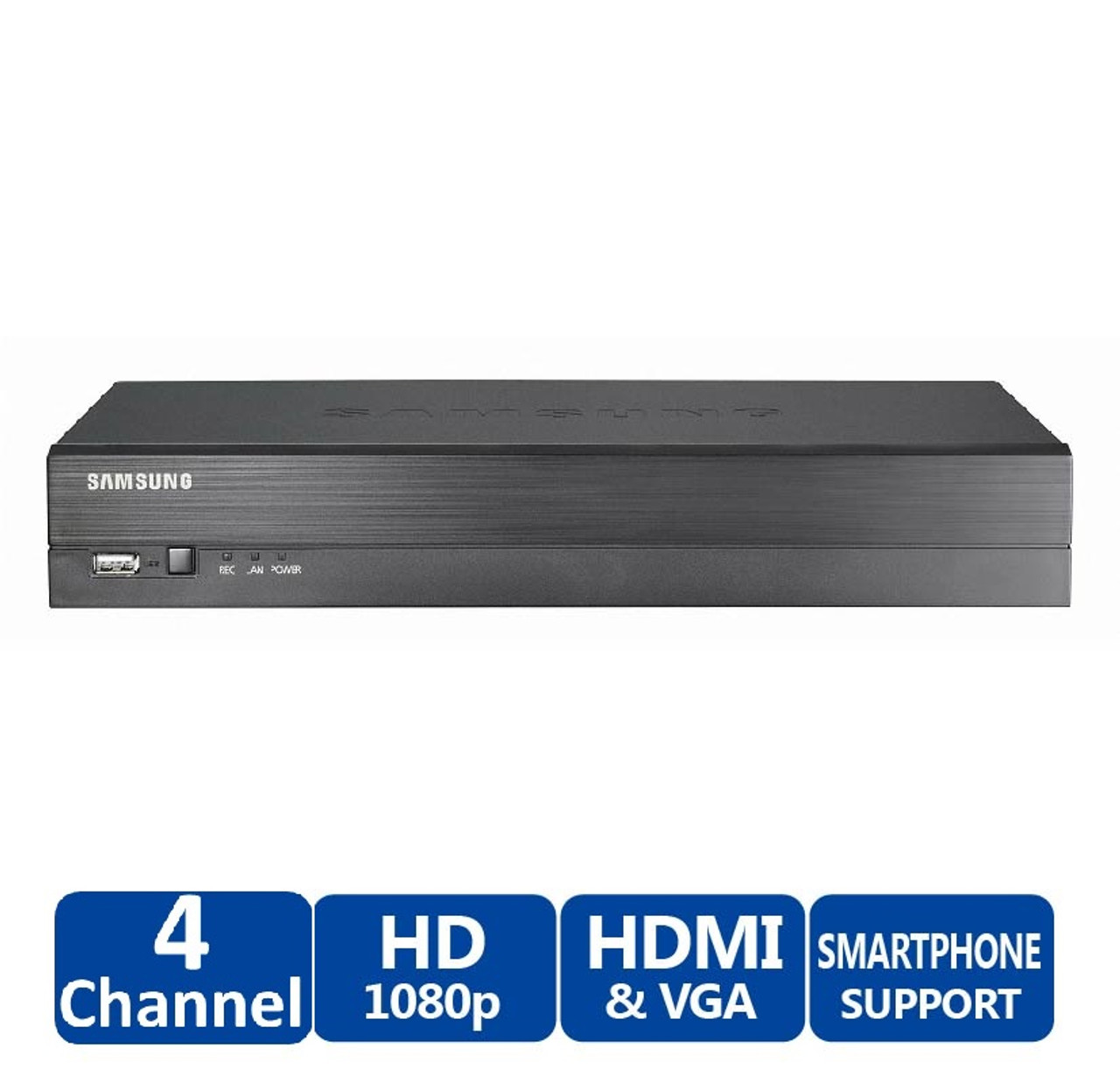 Samsung Hanwha SRD-493-1TB 4 Channel 2MP DVR, 1 TB HDD