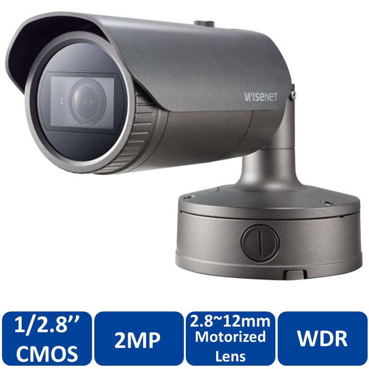 Samsung XNO-6080R 2MP Outdoor Bullet IP Security Camera - 2.8~12mm  Motorized Lens