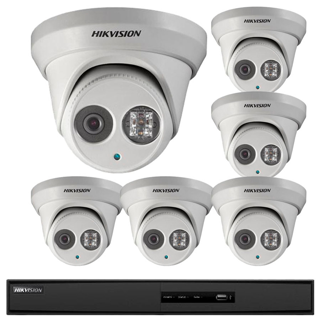 HIKVISION 1 2 3 4 Turret IP Camera Home CCTV Kit Bundle System 2MP POE 2.8-12MM 