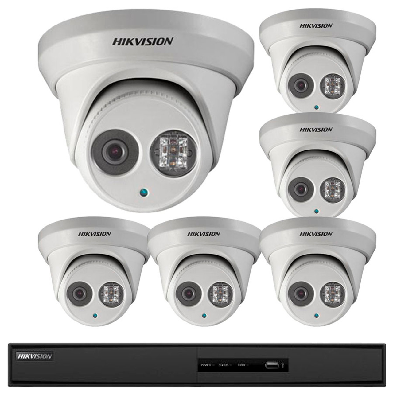 Hikvision I7608n2tp 6 Camera 4mp Turret 8 Channel Nvr With 2tb Outdoor Ip Security Camera System