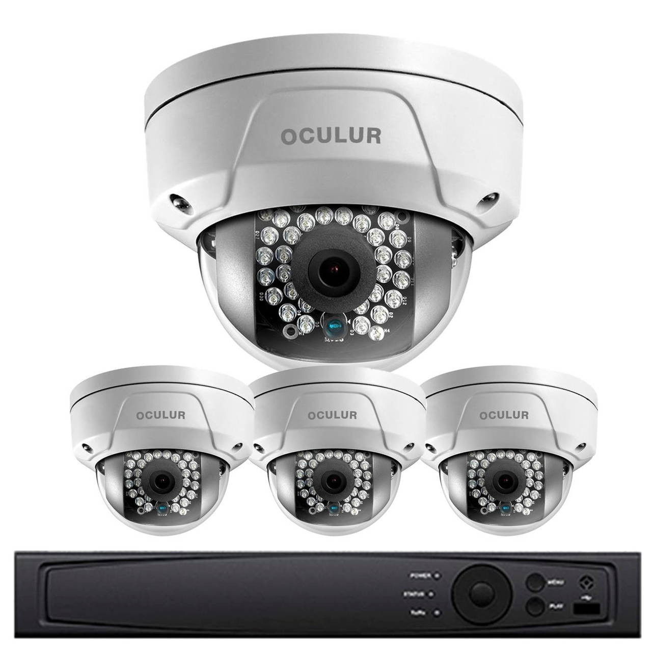 Oculur O4X2DFW4 Wireless Dome IP Security Camera System ...