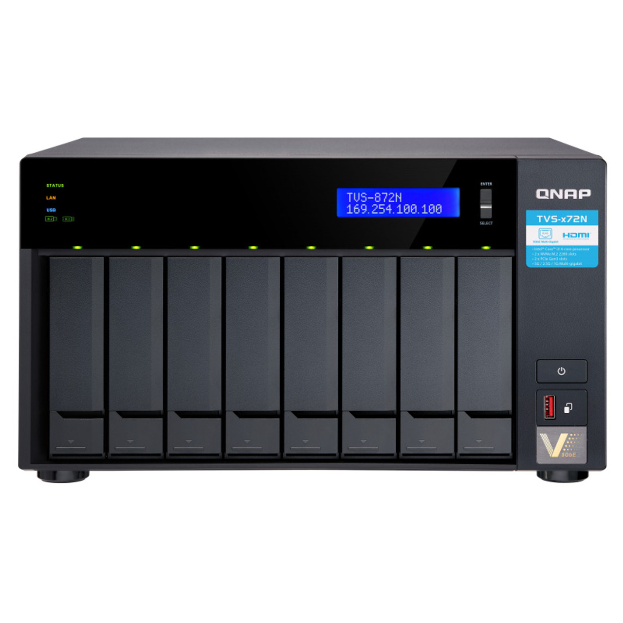 QNAP TVS-872N-i3-8G-US Cost-effective Diskless Bay NAS