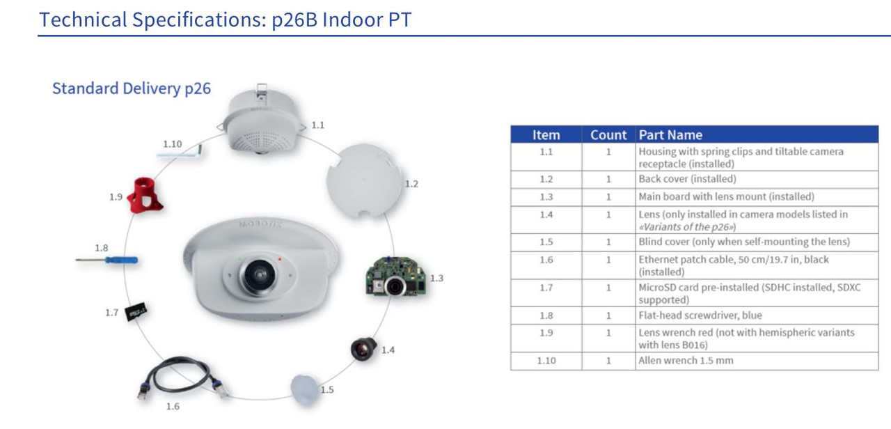 Mobotix MX-P26B-AU-6D016 Indoor Fisheye IP Camera