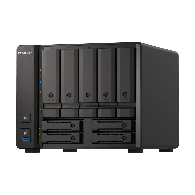 QNAP TS-h973AX-8G-US Quad-Core 9-Bay QuTS Hero NAS, 8GB RAM