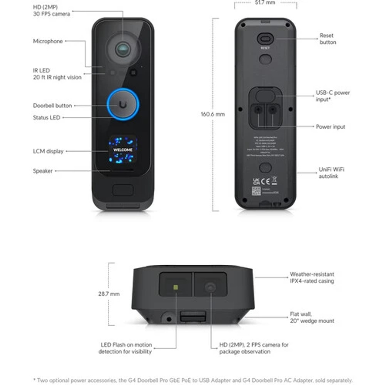 Webカメラ UniFi Protect G4-PRO Camera | UVC-G4-PRO Camera G4 Pro - Ubiquiti Store United States