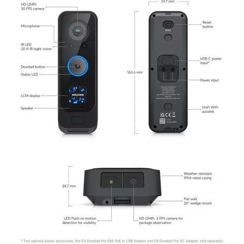 Ubiquiti UVC-G4-DOORBELL-PRO-US UniFi Protect G4 Doorbell
