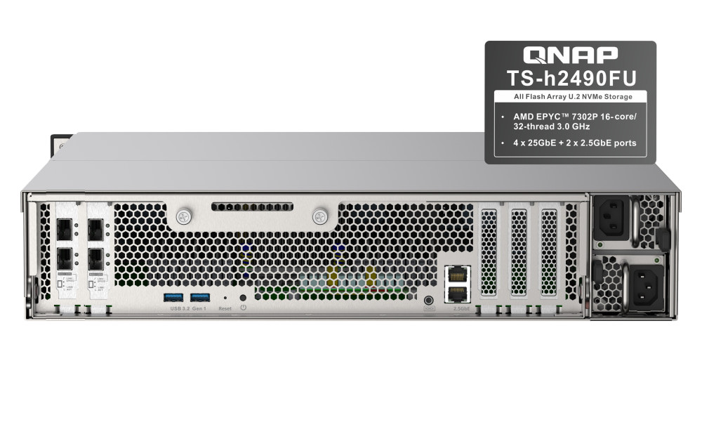 QNAP TS-H2490FU-7232P-64G-US ZFS-based 24-bay U.2 discontinued