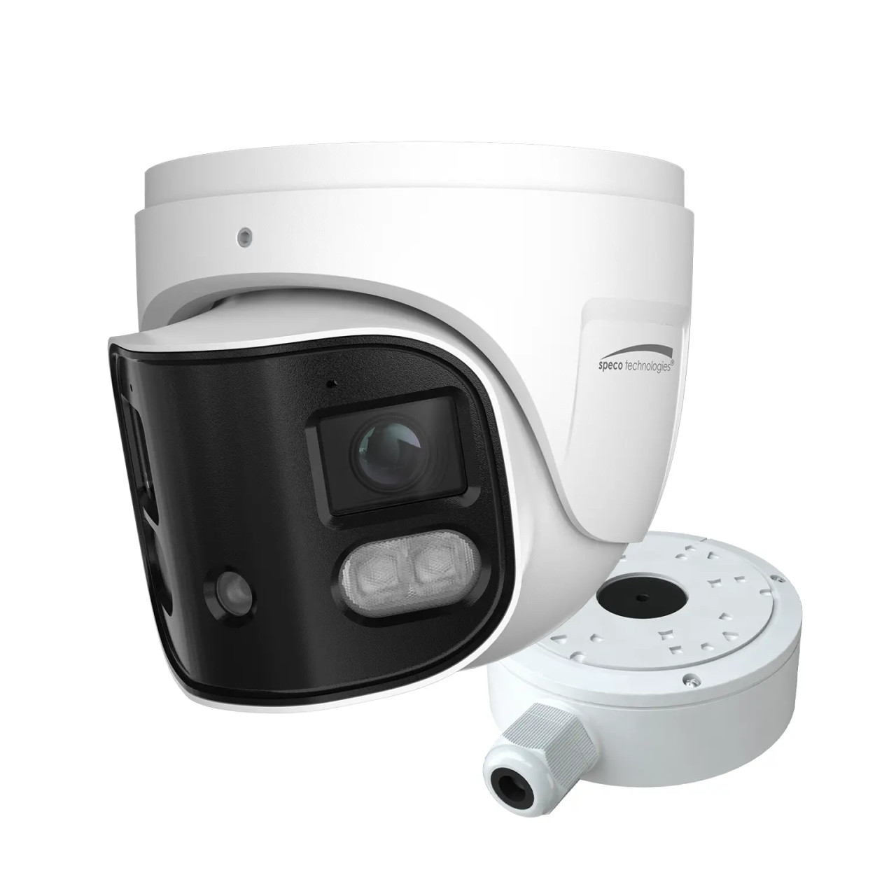 Speco O8LMST2 8MP 180° Multi-Sensor IP Turret Camera with White