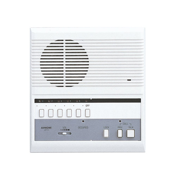 Aiphone LEF-5 5-Call Surface Mount Master Station - LEF Series Hands-Free Selective Call Intercom System - 1