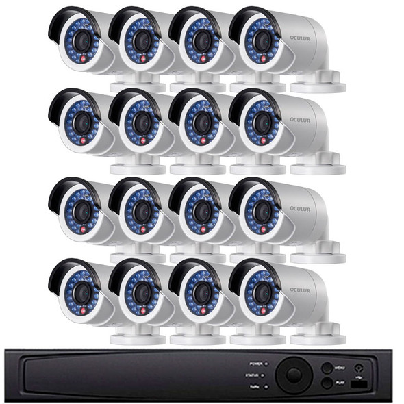 Bullet IP Security Camera System, 16 Camera, Outdoor, Full HD 1080p, 4TB Storage, Night Vision, LTN8716-B2W - 1