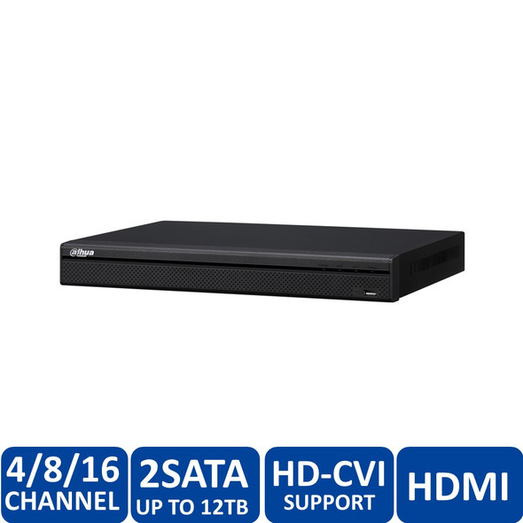 Dahua DHI-HCVR72A08A-S3-2TB 8 Channel Tribrid 720P-Pro 8-Channel Tribrid 2U HDCVI DVR (2TB HDD) - HDMI/VGA, 720p/1080p, 2 SATA up to 12TB
