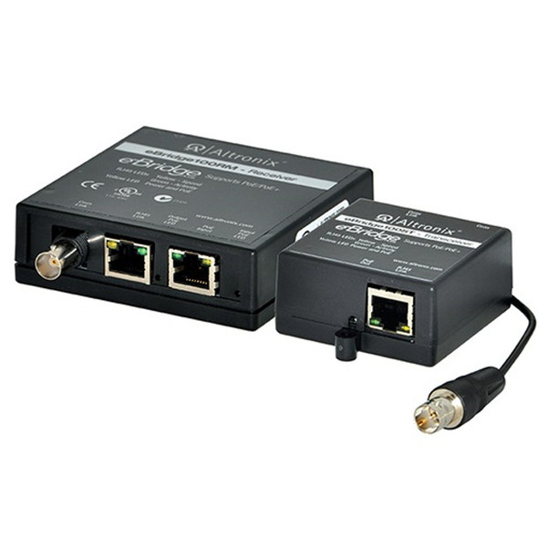 Altronix eBridge100STR EoC 100Mbps PoE/PoE+ Receiver & Small Transceiver Single Port Adapter Kit - 1
