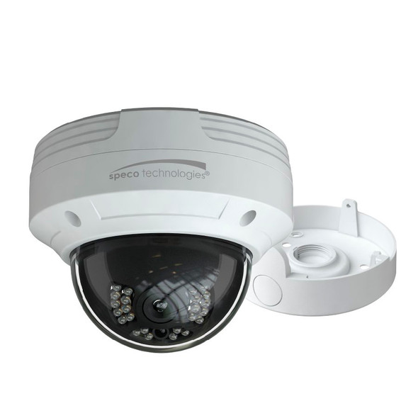 Speco O4VLD5 4MP IR H.265 Indoor/Outdoor Dome IP Security Camera - Speco Cloud Enabled, with Junction Box